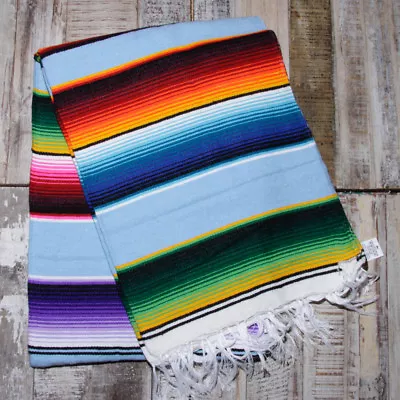 £32 • Buy Mexican Stripey Blanket - Sky Blue