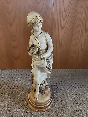 Rare Vintage Marwal Inc. Chalkware Classical Greek Statue Woman With Flowers • $29.99