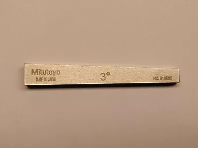 Mitutoyo Angle Block  3 Degree 010005 Machinist Precision Ground 20 Sec Accuracy • $38