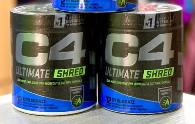 C4 Ultimate Shred Pre Workout Powder 12 Serving Icy Blue Razz 04/2024 • $20