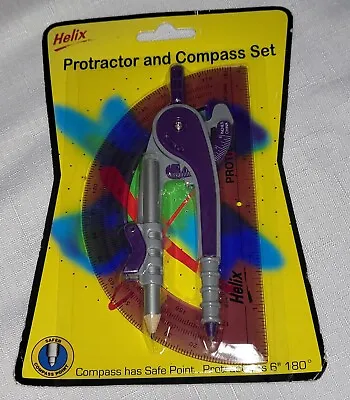 Helix Protractor Compass Set School Math Geometry Drawing Art New  • £9.72