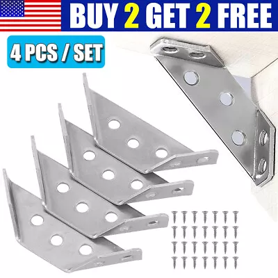 Universal Stainless Steel Furniture Corner Connector Angle Brackets For Cabinets • $6.89