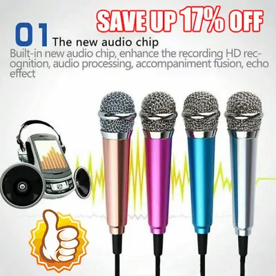 Mini Microphone Portable Vocal / Instrument Microphone For Mobile Phone Dur Good • $2.82