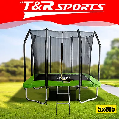 PoP Master 8FT X 5FT Rectangular Trampoline With Spring Ladder Safety Net Kids. • $449.99