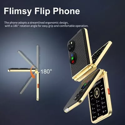 Foldable Flip Mobile Phone 2.4'' Screen 2/3G GSM 4-SIM Unlocked Flimsy CellPhone • $37.19