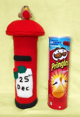 £2.99 • Buy KNITTING PATTERN - Christmas Pillar Box Pringles Crisps Holder 26 Cms