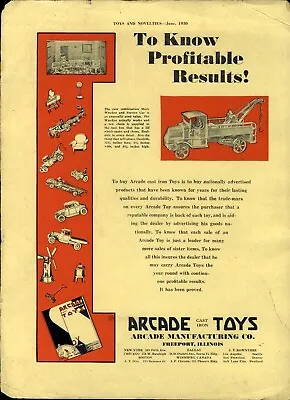 1930 PAPER AD Arcade Toy Mack Tow Wrecker Truck Windmill Averill Doll Hendren  • $39.99