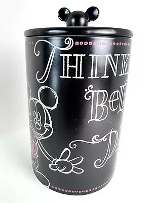 Hallmark Disney Mickey Mouse Ceramic Faux Chalk Graffiti Canister Storage Jar • $8