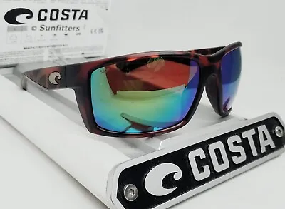 COSTA DEL MAR Retro Tortoise/green Mirror REEFTON Polarized 580P Sunglasses NEW! • $114.99