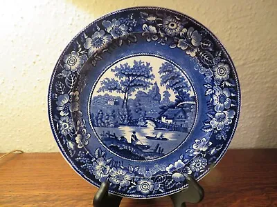 Petrus Regout: Maastricht Holland Old Blue Luncheon Plate Wild Rose Pattern • $50
