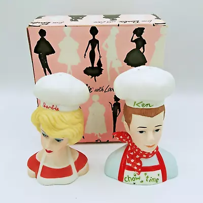 Vintage 1994 Mattel Enesco KEN & BARBIE CHEFS 4  Set Of Salt & Pepper Shakers • $49.99