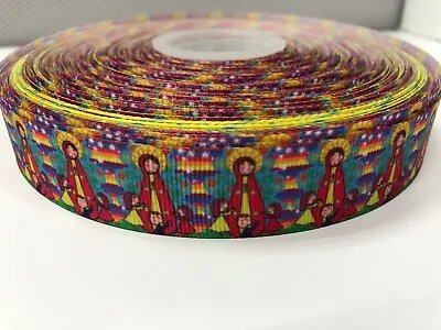 Virgencita Plis Virgen Mary Fatima Grosgrain Ribbon 5 Yards Hair Bows Crafts • $4.99