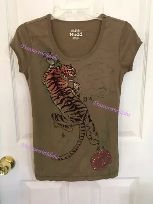 Mudd Tiger T-Shirt  Brown  Cotton Junior Women Size M • $17.95