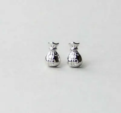 Tiny Money Bag Silver SP Stud Earring • $9.99