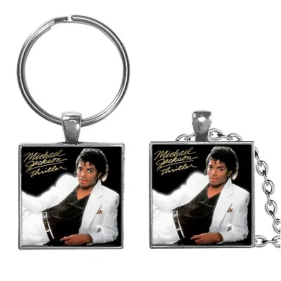 Michael Jackson Thriller Album Cover Image Keychain Or Necklace Jewelry • $12.95