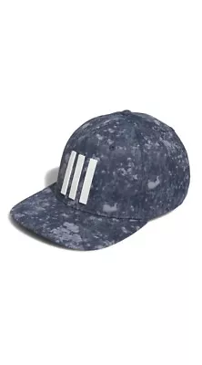 Adidas Golf Tour 3 Stripe Print Baseball Casual Cap . Blue Camo • £17.99