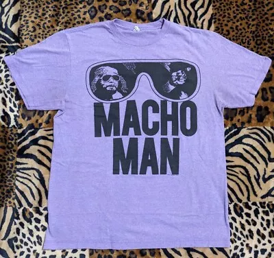 Randy MACHO MAN Savage Sunglasses Purple Lavender T-Shirt Mens RARE M #57 • $39.99