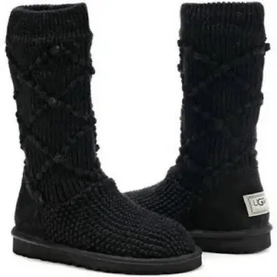 UGG Classic Argyle Knit Black Size 8 • $70