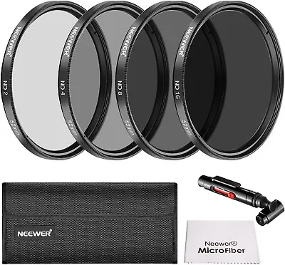 Neewer 52mm Neutral Density ND2 ND4 ND8 ND16 Filter Accessory Kit For Nikon DSLR • $33.95