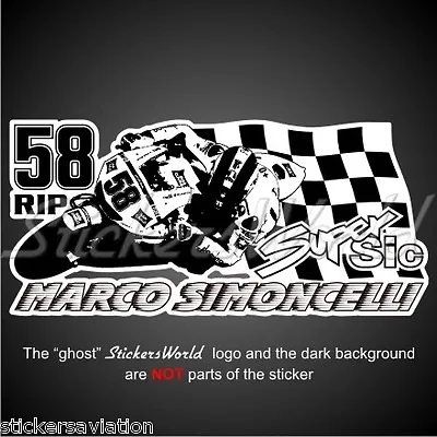 MARCO SIMONCELLI 58 RIP Sticker Aufkleber Adesivo Pegatina 155mm Autocollant • $4.70