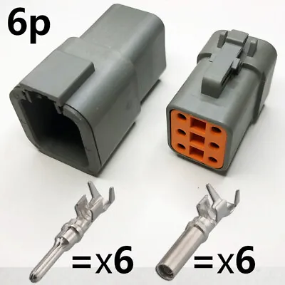 6pin 6-way Deutsch DTP DTP04-6P 06-6S Electrical Connector Waterproof Plug Kit • $12.99