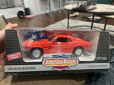 American Muscle 1:18Diecast 1970 Calypso Coral BOSS MUSTANG Collector Edition 8+ • $21