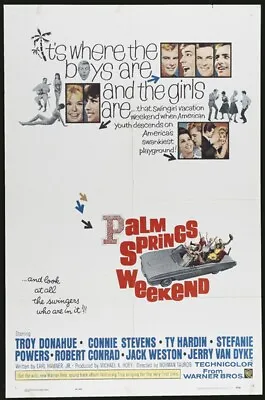 Palm Springs Week-end (1963) Troy Donahue Movie Poster Reprint  18x12 Inches • $7.99