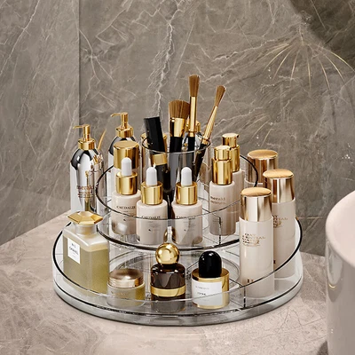 £8.94 • Buy 2 Tier Rotating Makeup Organiser Cosmetic Storage Holder Perfume Display Stand 