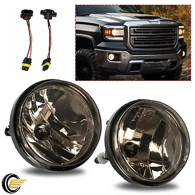 2X FOR 2007-2014 GMC Sierra 1500 2500 HD Smoke Bumper Fog Lights Lamps W/ Bulbs • $19.99