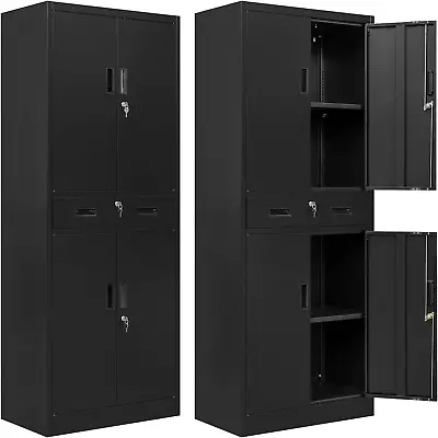 Metal Cabinet Garage Storage Cabinet With Drawer And Adjustable Shelves For Gar • $507.88