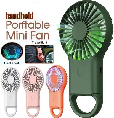 Portable Mini Hand-Held Small 3 Speed Cooler Cooling USB Rechargeable Desk Fan • £5.09