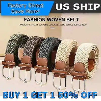 Elastic Fabric Braided BeltEnduring Stretch Woven Belt For Unisex Men/Women/Jun • $6.95