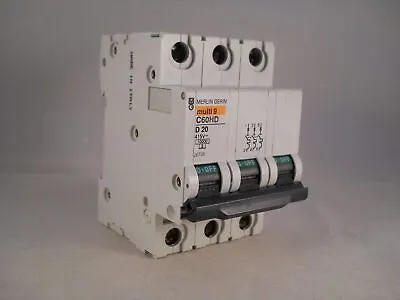 Merlin Gerin MCB 20 Amp Triple Pole 3 Phase Breaker Type D 20A C60HD320 25730 • £9.95