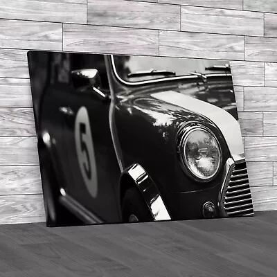 Timeless Mini Cooper Iconic Automotive Charm Black White Canvas Print Large • £14.95