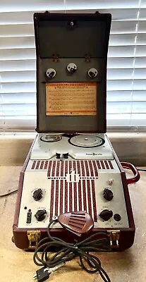 Webster Chicago Wire Recorder Model 80-1 W/ Spool And Microphone; Lights Up • $142.99