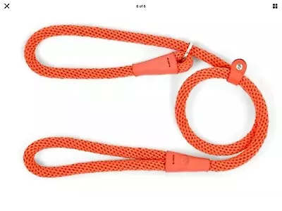 Martha Stewart Braided Rope Leather Dog Leash Red 6'. New • $7.50