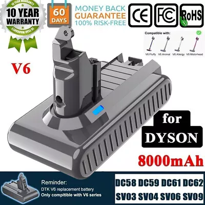 For Dyson V6 21.6V 8.0Ah Battery Animal SV03 DC58 DC59 DC61 DC62 Absolute Fluffy • £22.99
