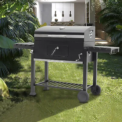 XXL Heavy Duty Barbeque Grill Charcoal Outdoor Garden BBQ Smoker Oven With Sides • £209.95
