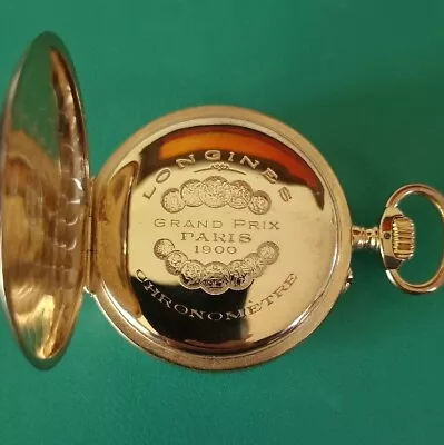 Rare Antique 18ct Yellow Gold Longines Open Face Pocket Watch 78g Working C 1901 • £2399.99