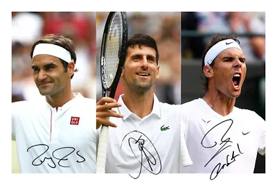 £7.99 • Buy Roger Federer Novak Djokovic Rafael Nadal Signed A4 Autograph Photo Print Tennis