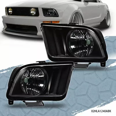 Pair Headlight Head Lamps Fit For 2005-2009 Ford Mustang Black Housing US New • $59.85