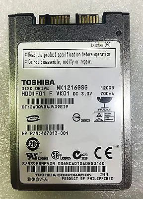 £23.99 • Buy NEW Toshiba Hard Drive HDD1F01 1.8  Micro SATA 120GB 5400rpm MK1216GSG