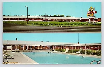 1970s Marion Indiana~Hart Motel Pool~Multi View~Routes 9 37 Vintage IN Postcard • $4.95