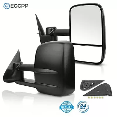 Pair Manual Side View Tow Mirrors For 99-07 Chevy Silverado GMC Sierra 1500 2500 • $60.99