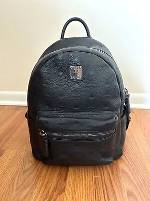 MCM Stark Backpack Embossed Black Leather • $300