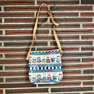 Vintage Bunny Rabbit Purse Shoulder Bag Teacher Kids Easter Zipper Casual Pocket • $29.99