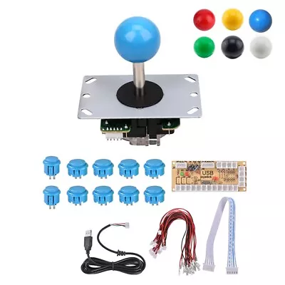 Arcade Joystick DIY Kits 8 Way 5Pin Cable Joystick Fighting Buttons USB Board • $28.99