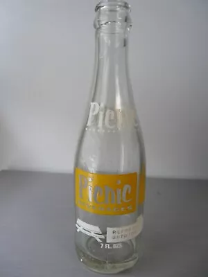 Vintage Picnic Beverages Soda Pop Bottle 7 Oz. North Chicago Illinois • $12.95