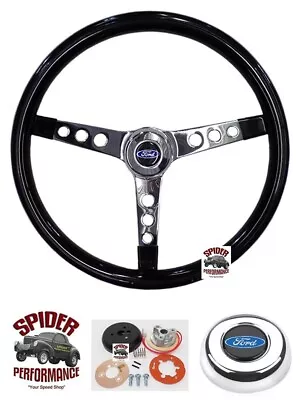 1969 Ford F-100 F-250 F-350 Steering Wheel BLUE OVAL 15  GLOSSY GRIP • $169.95