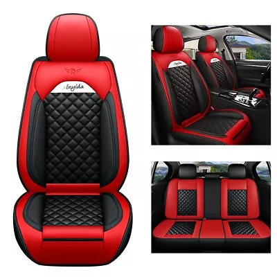Car Seat Covers 5-Seats For Volkswage Leather Cushion Protection MH88 Black Red • $109